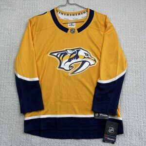 NWT NHL Nashville Predators Home Breakaway Jersey Fanatics Youth XL Yellow/Blue